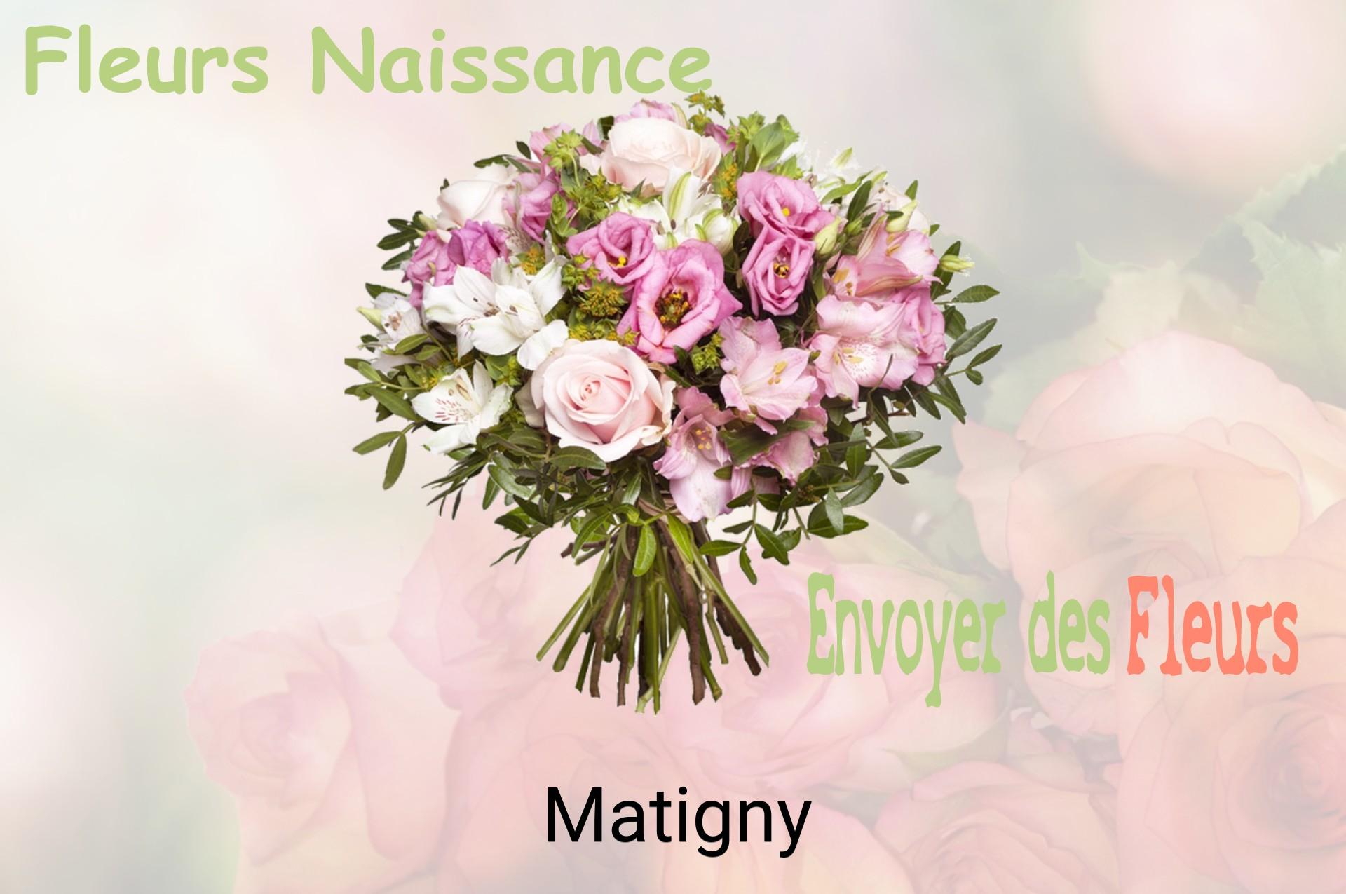 Bouquet de fleurs de naissance livré à Matigny