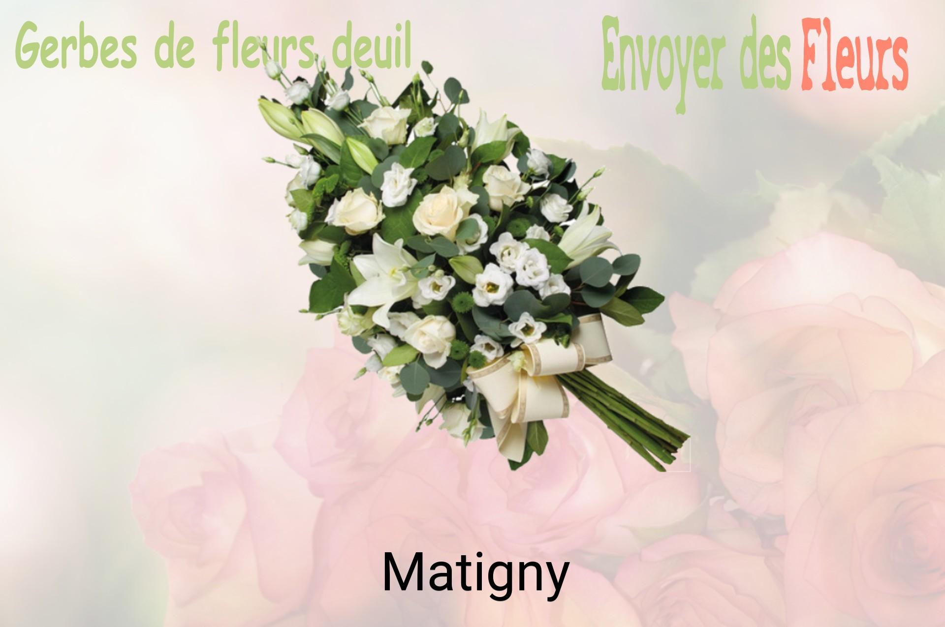 Gerbe de fleurs de deuil livrée à Matigny